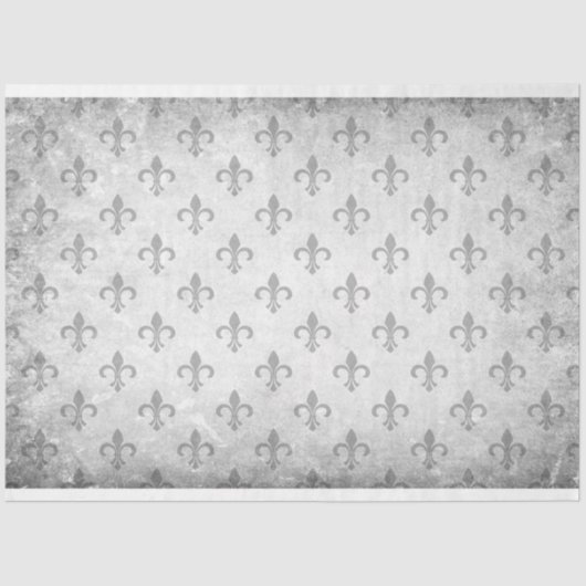 Fleur de Lis grijs ontkoppelpapier Tissuepapier (Voorkant)