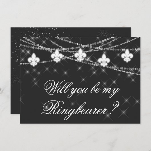 Fleur de Lis Grijze Lichten | Be My Maid of Honor  (Voorkant / Achterkant)
