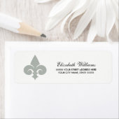 Fleur de lis Gris blanc Étiquettes d'adresse de re (En situation)
