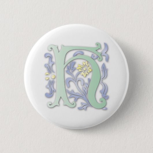 Fleur-de-lis H Monogram Ronde Button 5,7 Cm (Voorkant)
