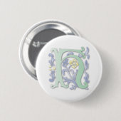 Fleur-de-lis H Monogram Ronde Button 5,7 Cm (Voorkant /achterkant)