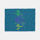 Fleur De Lis Heartbeat Nurse Mardi Gras Carnival M Fleece Deken (Voorkant (Horizontaal))