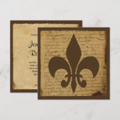 Fleur de Lis huwelijksuitnodiging Kaart (Voorkant / Achterkant)