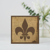 Fleur de Lis huwelijksuitnodiging Kaart (Staand voorkant)