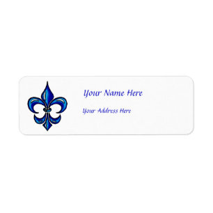 Fleur de Lis in Blue Etiket