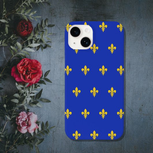 Fleur de Lis in de Royal Blue Phone Case