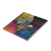 Fleur de Lis in Jewel Tones Tegeltje (Zijkant)