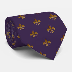 Fleur de lis in pruim Zazzle Stropdas