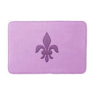 Fleur de Lis in Violet Paars op Lavender Badmat