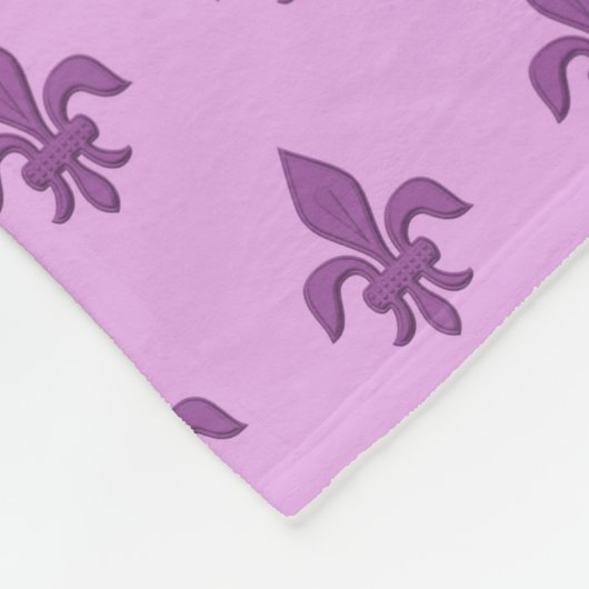 Fleur de Lis in Violet Paars op Lavender Fleece Deken (Hoek)