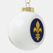 Fleur-de-lis Keramische Bal Ornament (Links)