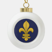 Fleur-de-lis Keramische Bal Ornament (Voorkant)