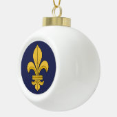 Fleur-de-lis Keramische Bal Ornament (Rechts)