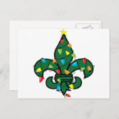 Fleur De Lis Kerstmis Feestdagenkaart (Voorkant / Achterkant)