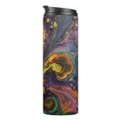 Fleur de Lis Kleurrijke Mardi Gras Thermosbeker (Geroteerd rechts)