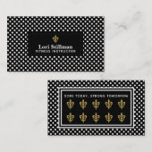 Fleur de Lis Label with White Polka Dots (Voorkant / Achterkant)