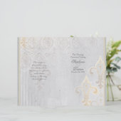 Fleur de Lis Lace Damask 2 Gray Wedding Programme (Staand voorkant)