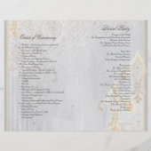 Fleur de Lis Lace Damask 2 Gray Wedding Programme (Achterkant)