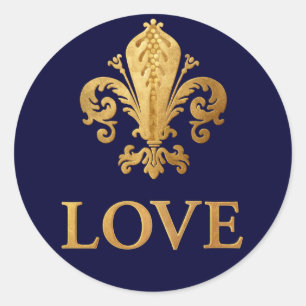 Fleur-de-lis Liefde Ronde Sticker