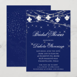 Fleur de Lis Lights Blauwe Mardi Gras thema douc Kaart