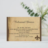 Fleur de Lis Love Letter Wedding Rehearsal Kaart (Staand voorkant)