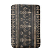 Fleur-de-lis Luxury ornament - zwart en goud Badmat (Voorkant Verticaal)