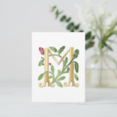 Fleur-de-lis M Monogram Briefkaart (Staand voorkant)