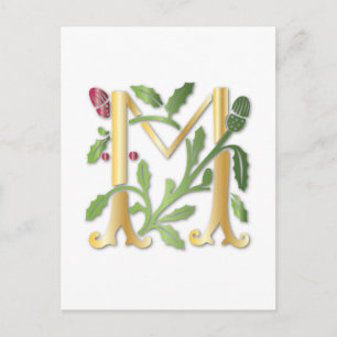 Fleur-de-lis M Monogram Briefkaart