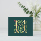 Fleur-de-lis M Monogram Briefkaart (Staand voorkant)