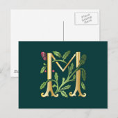 Fleur-de-lis M Monogram Briefkaart (Voorkant / Achterkant)