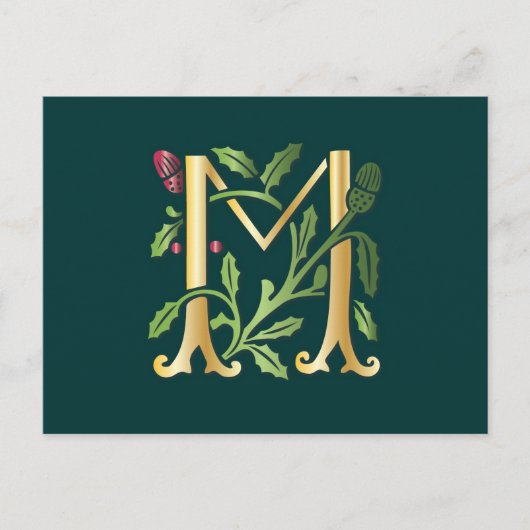 Fleur-de-lis M Monogram Briefkaart (Voorkant)