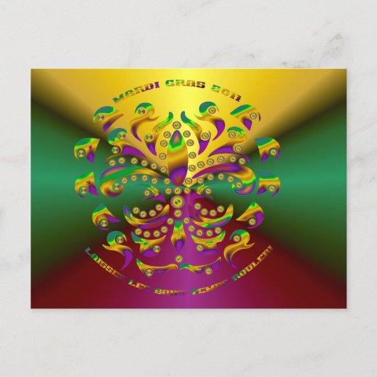 Fleur de lis Mardi-Gras 2011 V-2 Briefkaart (Voorkant)