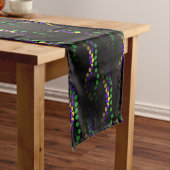 Fleur de Lis Mardi Gras Beads Black Table Runner Korte Tafelloper (Voorbeeld)