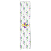 Fleur de Lis Mardi Gras Beads Table Runner Korte Tafelloper (Voorkant)