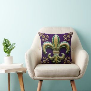 Fleur de lis Mardi Gras Decoratief Sierkussen
