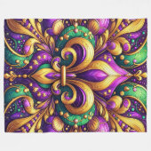 Fleur de Lis Mardi Gras Fleece Deken (Voorkant (Horizontaal))
