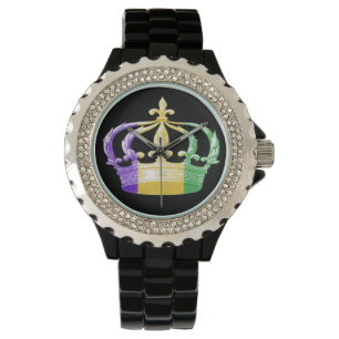 Fleur de Lis Mardi Gras Horloge