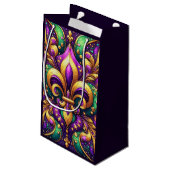 Fleur de Lis Mardi Gras Klein Cadeauzakje (Achterkant Gekanteld)