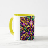 Fleur de Lis Mardi Gras Mok (Voorkant links)