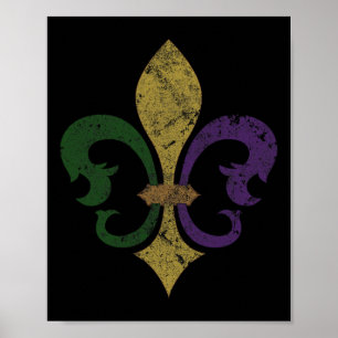 Fleur de Lis Mardi Gras New Orleans S Mannen Vrouw Poster
