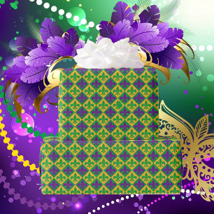 Fleur de lis Mardi Gras Paarse Groen Geel Cadeaupapier
