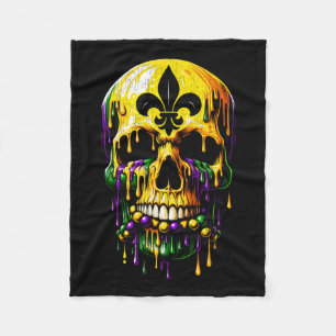 Fleur De Lis Mardi Gras Schedels Mannen Vrouwen Me Fleece Deken