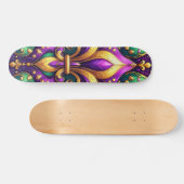 Fleur de Lis Mardi Gras Skateboard (Horizontaal)