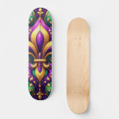 Fleur de Lis Mardi Gras Skateboard (Voorkant)