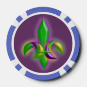 Fleur de lis Mardi Gras Stijl Party Poker Chips (Achterkant)