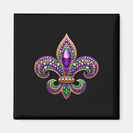 Fleur-de-lis Mardi Gras Symbool Carnaval Parade Co Magneet (Voorkant)