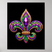 Fleur-de-lis Mardi Gras Symbool Carnaval Parade Co Poster (Voorkant)