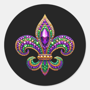 Fleur-de-lis Mardi Gras Symbool Carnaval Parade Co Ronde Sticker