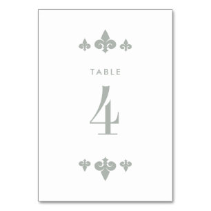 Fleur-de-lis Mariage Cartes Numéro de tableau