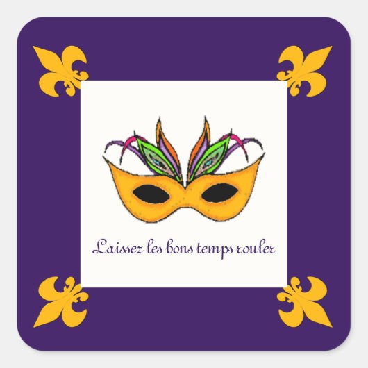 Fleur de Lis Mask Mardi Gras stickers (Voorkant)